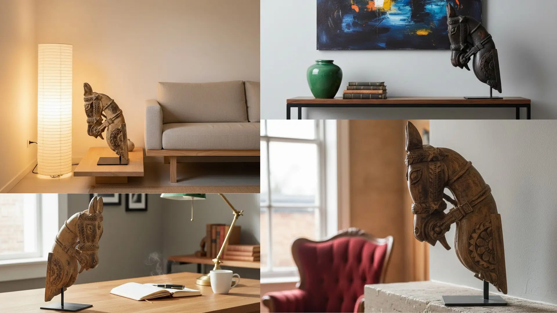 Carved Horse on Stand – A Signature Handcrafted Masterpiece by Antiquely