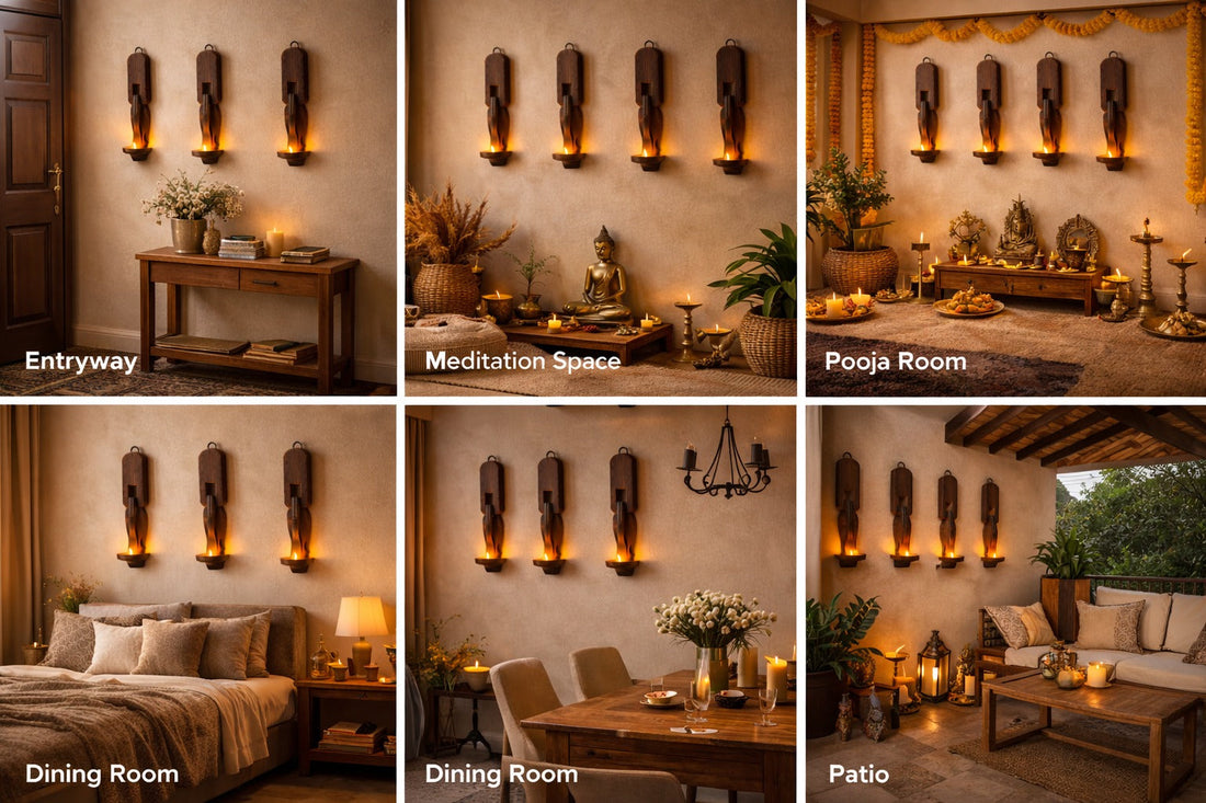 Illuminating Tradition: The Wooden Charpai Candle Holder