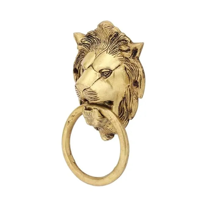 Brass Lion Face Shape Design Door Pull Handle