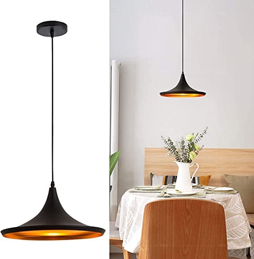 Light4Life Light Vintage Retro Hanging Ceiling Lamp Black Metal