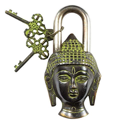 Brass Buddha Lock with Two Keys