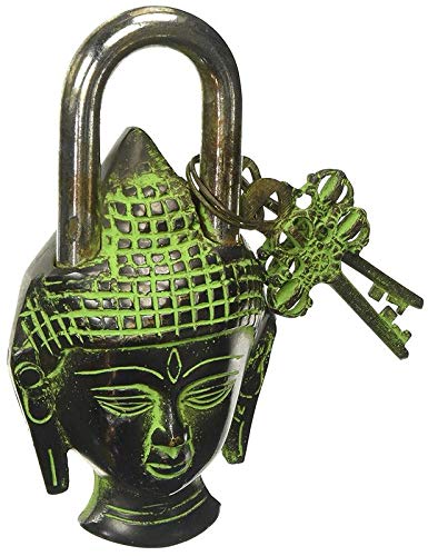 Brass Buddha Lock with Two Keys
