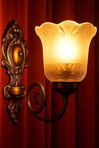 Tripping Vintage Bell-Shaped Glass Wall Lamp with Antique Brass