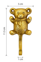 Brass Teddy Bear Wall Hook