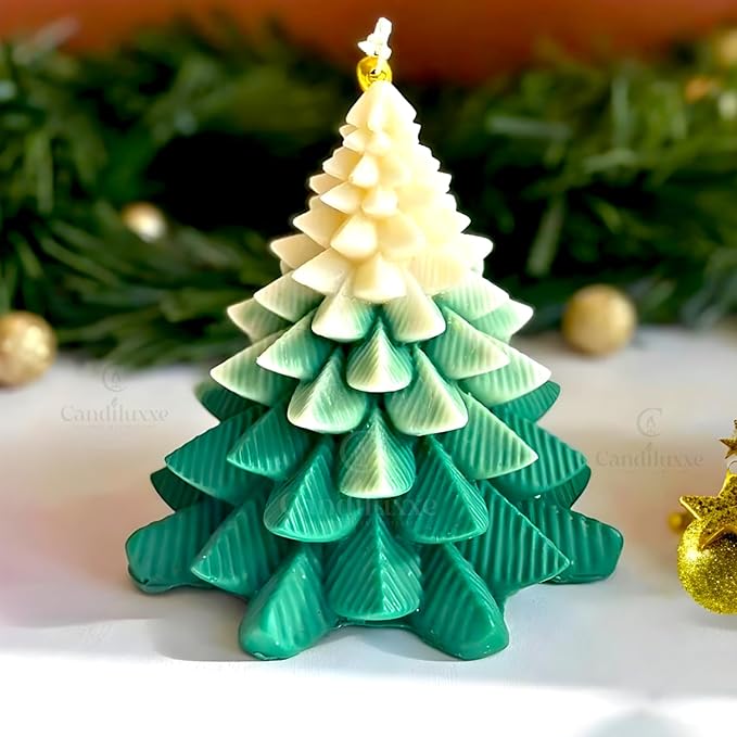 Christmas Tree Candles Pack of 2 Vanilla Scented Soy Wax Candles