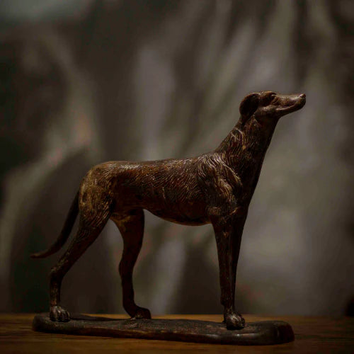 Antique Brass Dog Sculpture