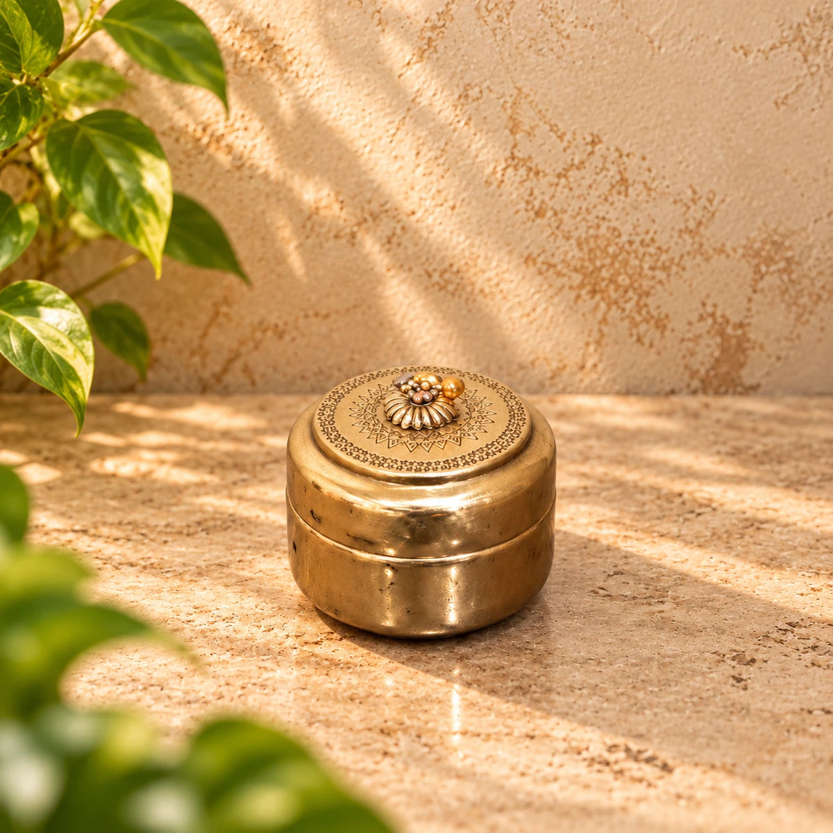 Buy AntiqueBrassMandalaBox_in_3_inch