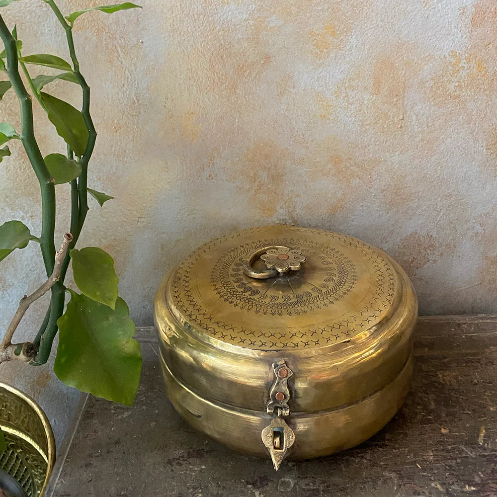 Antique Brass Medium Chapathi Box