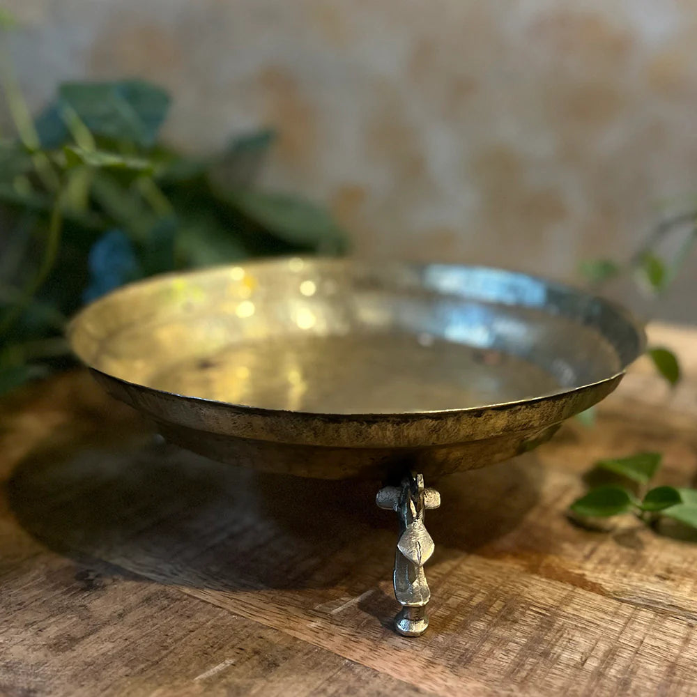 Vintage Brass Urli/Parath on Legs