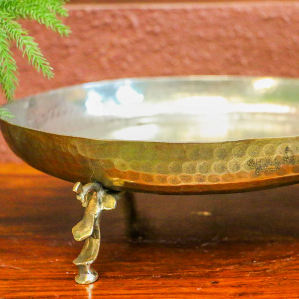 Vintage Brass Urli/Parath on Legs