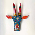 Blue cow wall decor hand-painted traditional wall art.