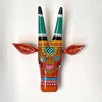 Orange cow wall decor handpainted home decor.