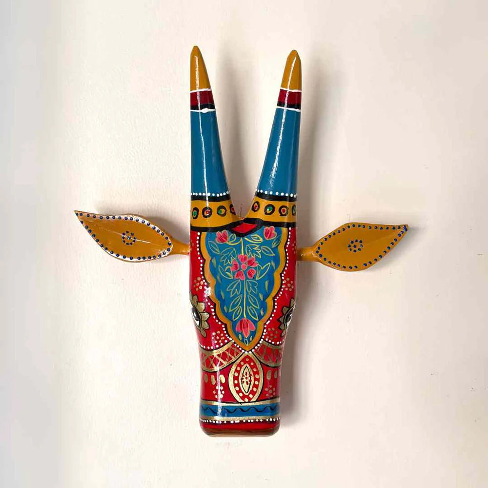 Red cow wall decor handpainted decorative wall art.