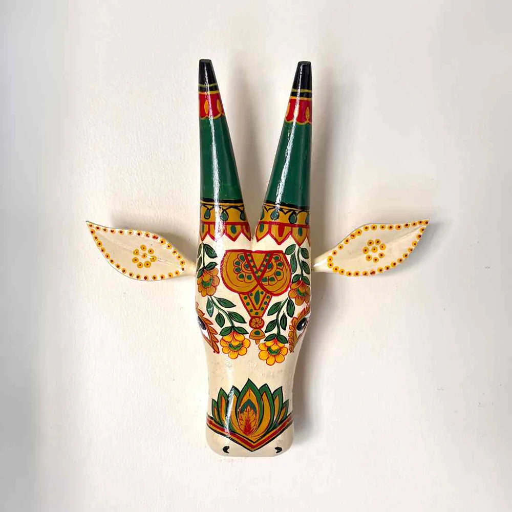 Ivory cow wall decor handpainted traditional design.