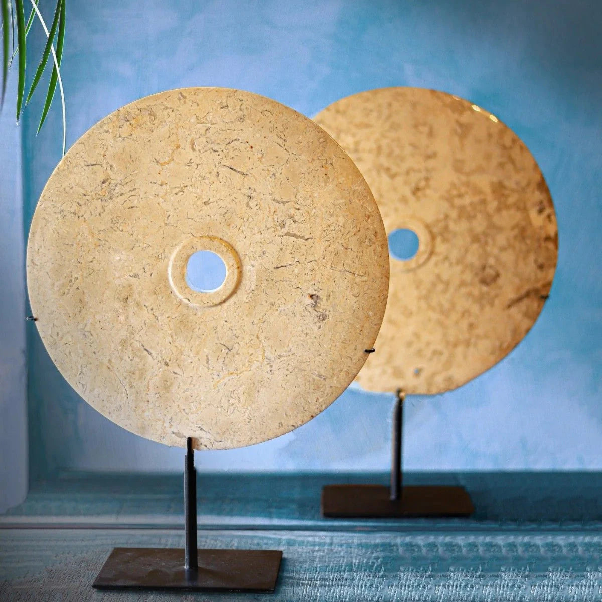 Marble Disc Table Decor on Stand