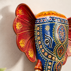 Handpainted Elephant Wall Decor - Blue