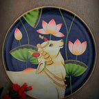 Pichwai Cow Handpainted Wall Plate - 8"