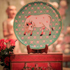 Pichwai Cow Handpainted Wall Plate - 10"