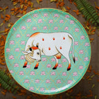 Pichwai Cow Handpainted Wall Plate - 10"