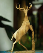 Wooden Deer Decor Sculpture
