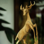 Wooden Deer Decor Sculpture