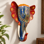 Handpainted Elephant Wall Decor - Blue
