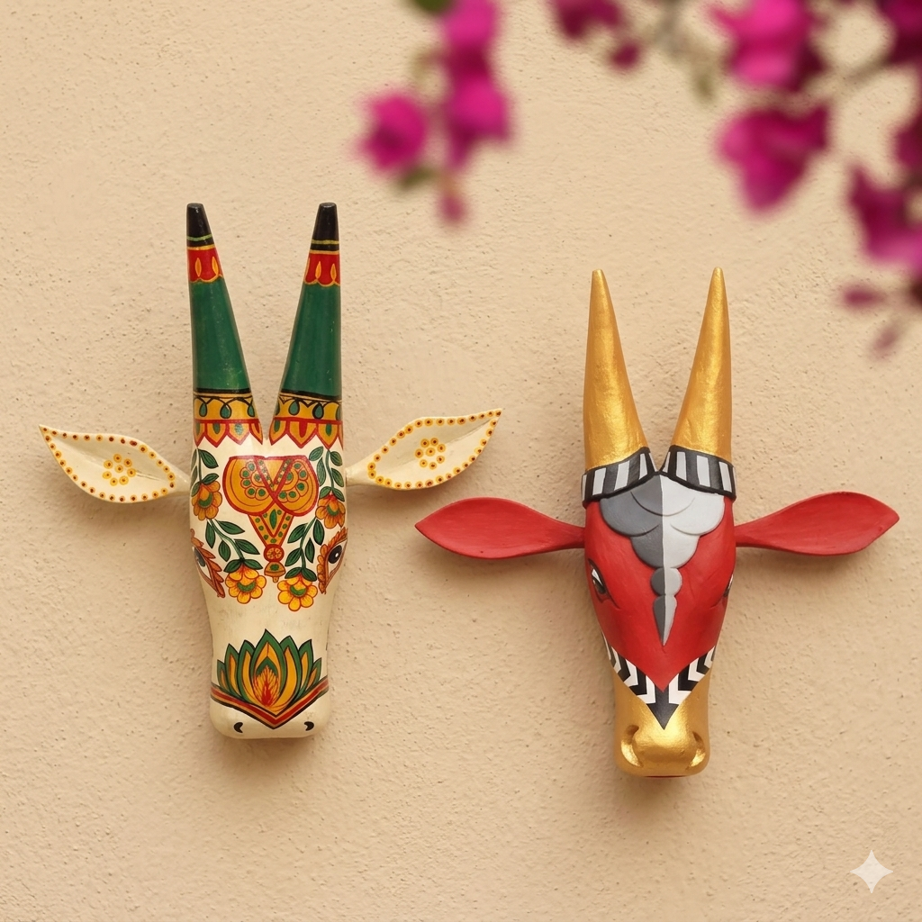 Cow Heads Hand-painted (1 +1 FREE)-12 Inch