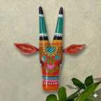 Orange Cow Wall Decor Handpainted - 12"