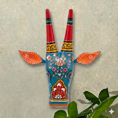 Blue Cow Wall Decor Handpainted - 12"