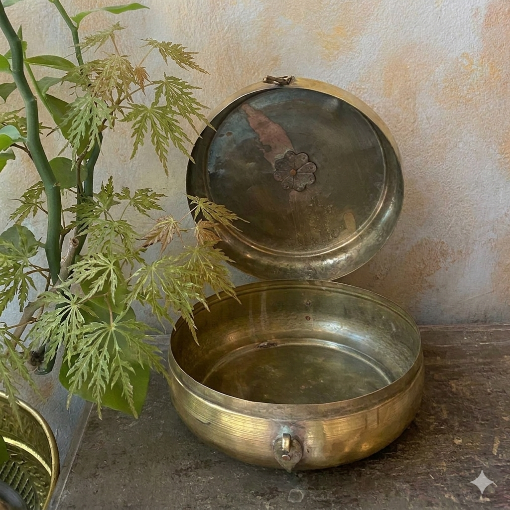 Antique Brass Medium Chapathi Box