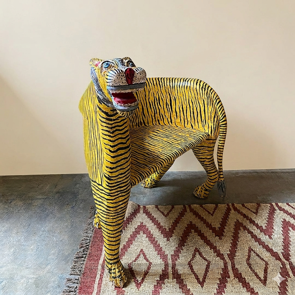 Hand Painted Tiger Seat