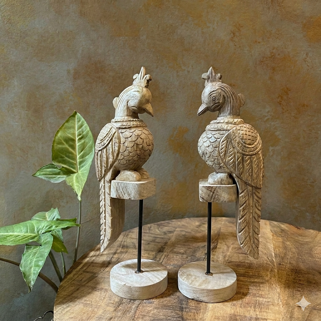 Mitthu Parrot Table Top Accent (1+1 FREE)