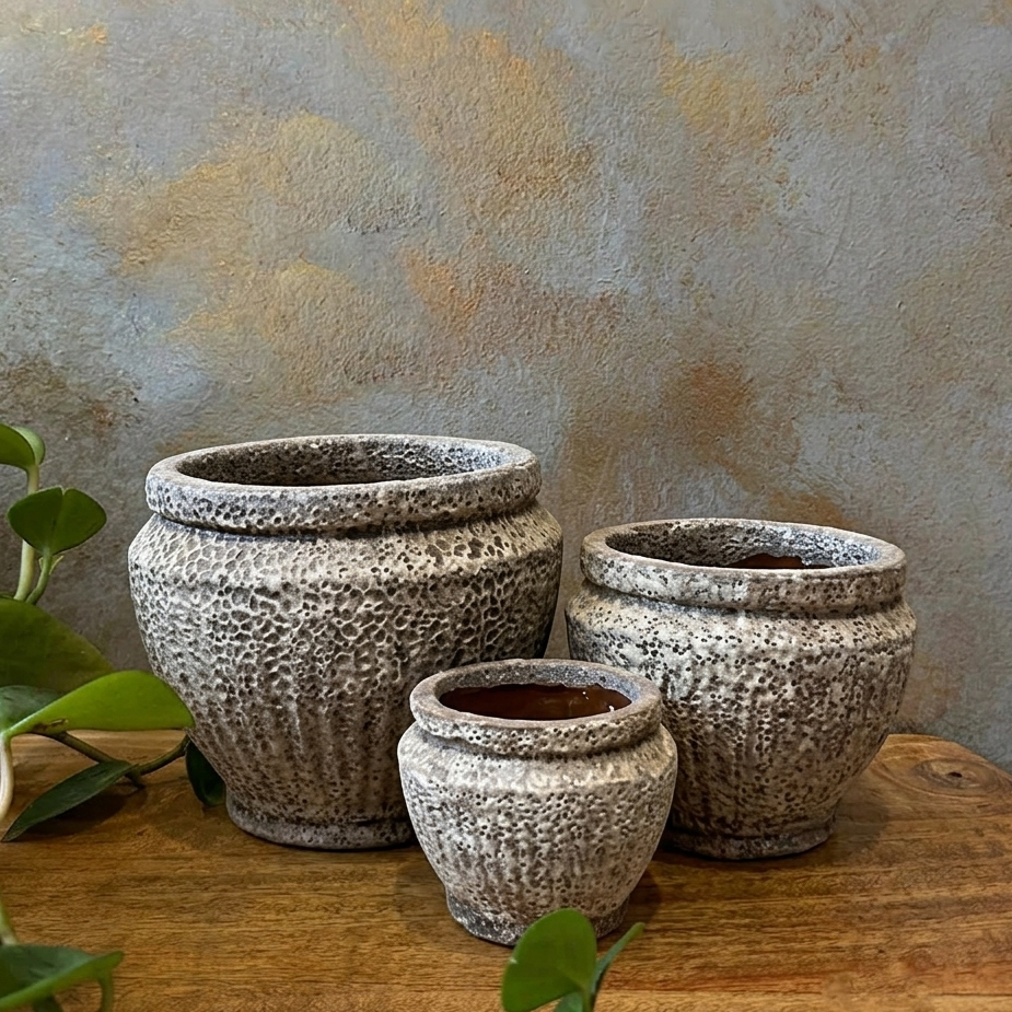 Atlantis Reef Textured Planters (Set of 3)