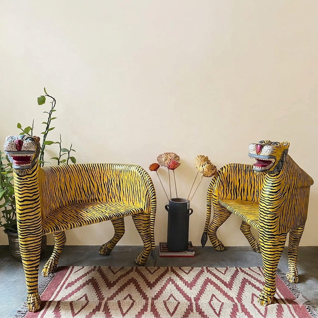 Hand Painted Tiger Seat