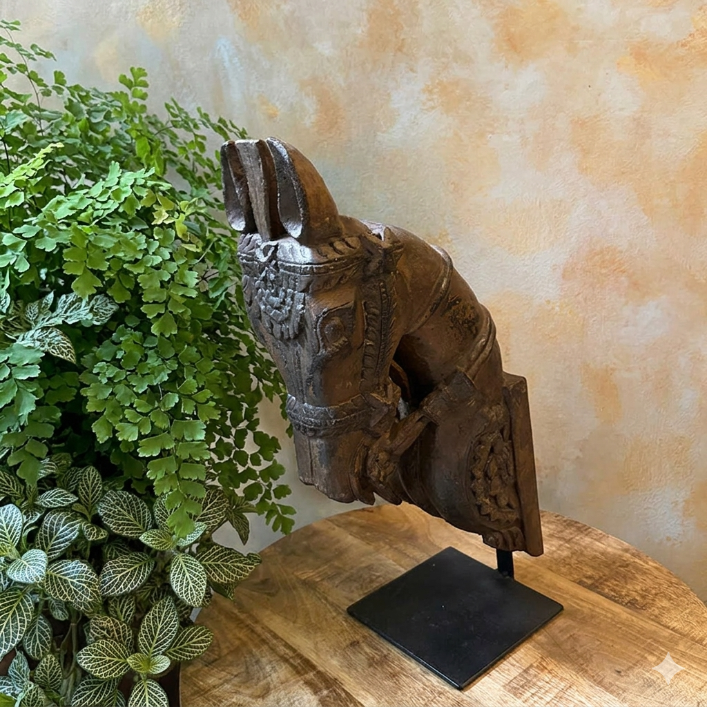 Carved Horse on Stand