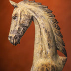 Wooden Horse Decor on Stand