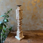 Wooden Carved Candle Holder