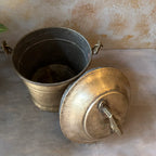 Antique Brass Bucket with Lid