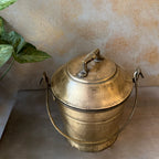 Antique Brass Bucket with Lid