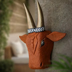 Wooden Cow Head Wall Decor - 15"