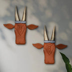 Wooden Cow Head Wall Decor - 15"