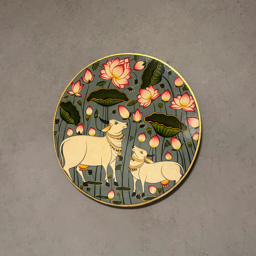 Hand Painted Pichwai Round Panel