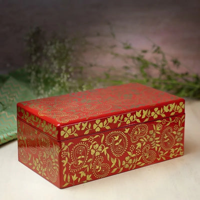 Wooden Handpainted Keepsake Box | Artisan Decorative Storage