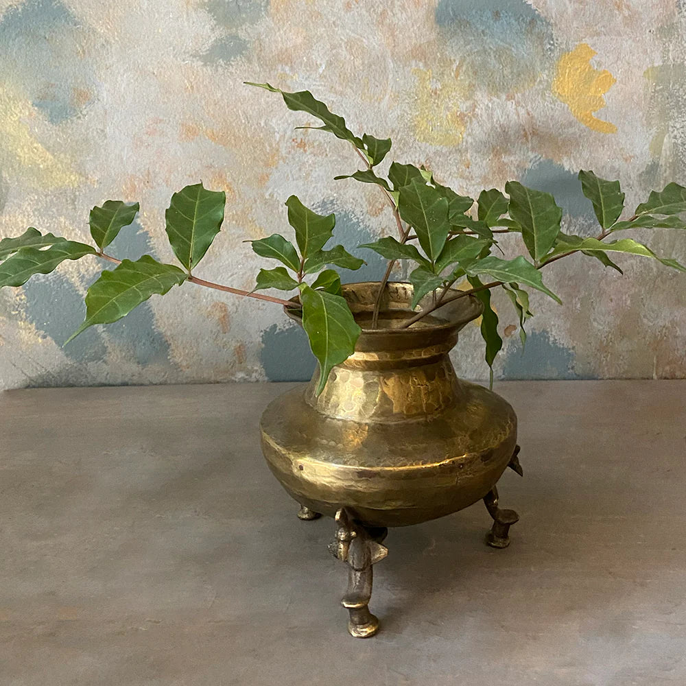 Antique Brass Pot Small