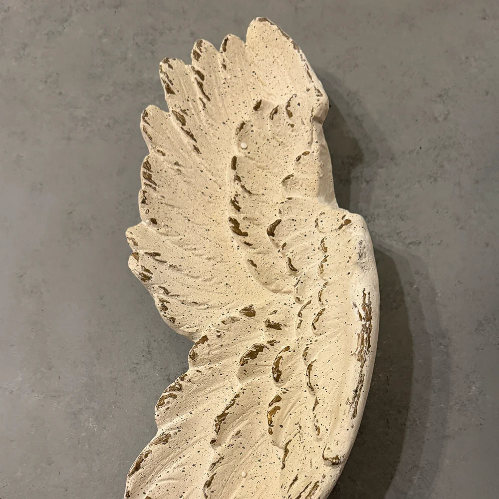 Antique Hand-Carved Wooden Angel Wings – Set of 2