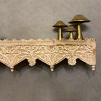 Leher Long Carved Wooden Shelf - Distressed White