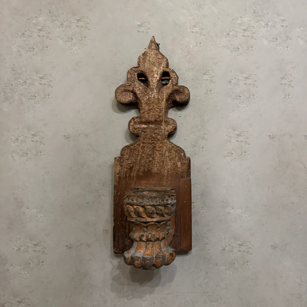 Antique Carved Wall Candle Holder (Single Piece)