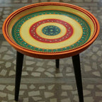 Wooden Round Table - Yellow