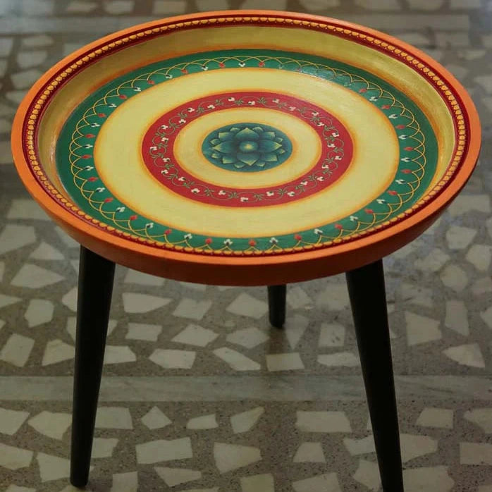 Wooden Round Table - Yellow