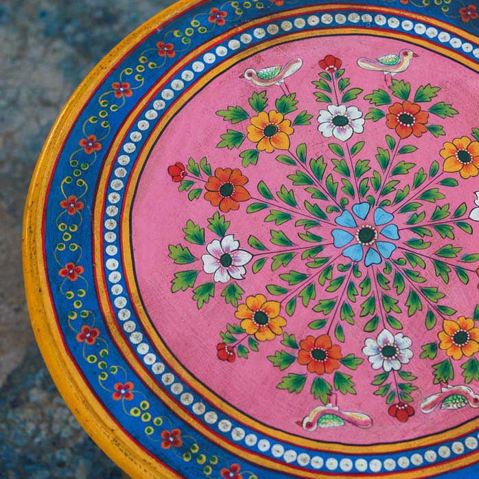 Wooden Round Table - Pink